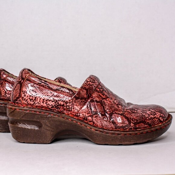 BOC Clogs Snake Print Slip Ons Pink Brown Size 8 - Picture 1 of 5